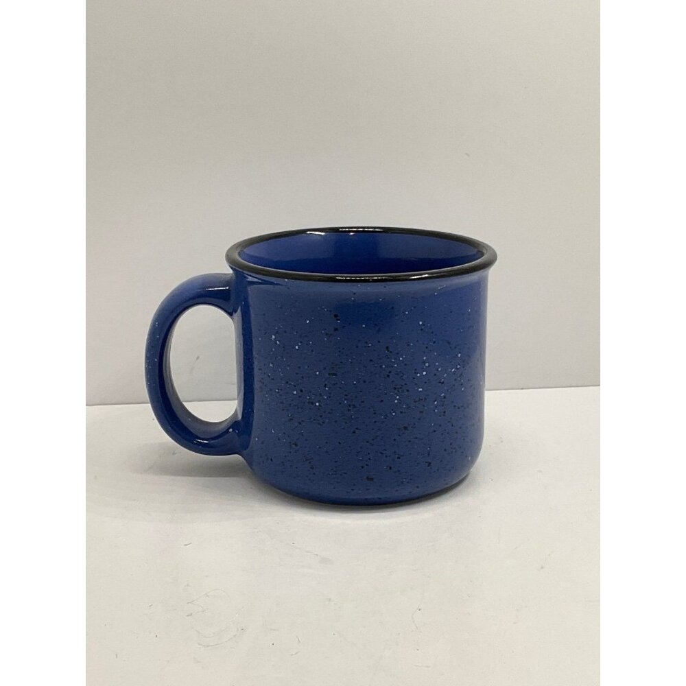 Vintage Marlboro Unlimited Blue Speckled Stoneware Coffee Mug Cup Handled 16oz